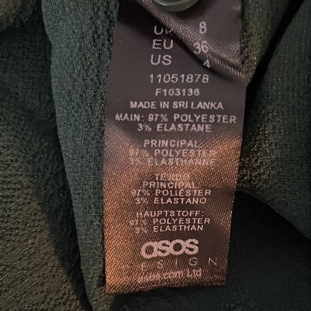 Asos Design Green Half Button Down Babydoll Dress size 4 tall - Picture 13 of 14